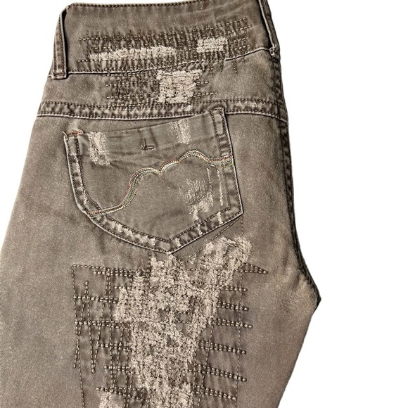 RARE BLUE COLLECTION Straight Button Fly Distressed Jeans Brown Size 29 Waist - Picture 12 of 16